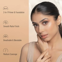 Swiss Beauty Primer Mousse Foundation 30ml | Weightless Smooth & Velvet Touch | 2 - in 1 Primer & Foundation | Oil-free look | Long-Wearing | Flawless Matte Finish & Pore Minimizing Coverage | Shade - 01 (  White Ivory)