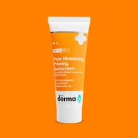 Derma Co The Derma Co Pore Minimizing Priming Sunscreen with SPF 50 & PA+++ | For Open Pores & UVA/UVB Protection | With 4% Niacinamide | Flawless Sun Protection | Non-Greasy & Long-Lasting | Suitable For All Skin Types- 50g