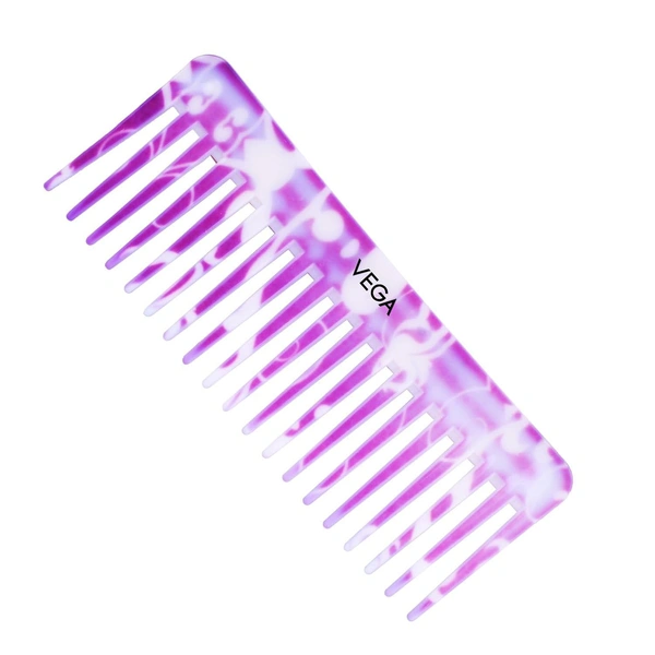 Vega VEGA Lilac Shampoo Hair Comb DC-1268 | Wide-Tooth Comb for Wet Hair | Effortless Detangling & Product Application | Ideal for All Hair Types & Scalp Care