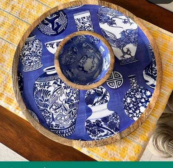 Su* Round Chip N Dip Platter - 10 "