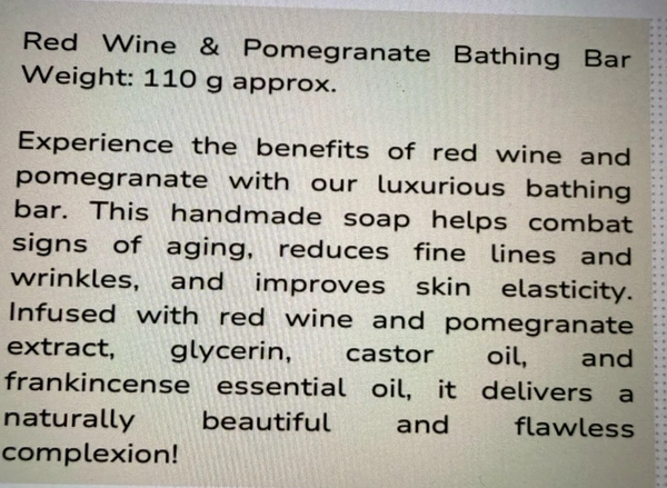 Red Wine & Pamogranate Soap - 100gr