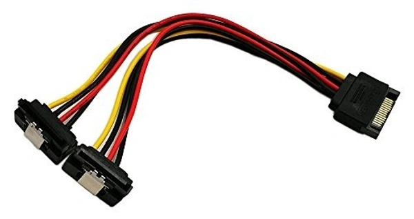 15 PIN sata male to 15 PIN sata Y female (90 deg) LATCH 
