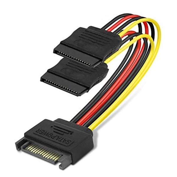 15 PIN sata male to 15 PIN sata Y female cable