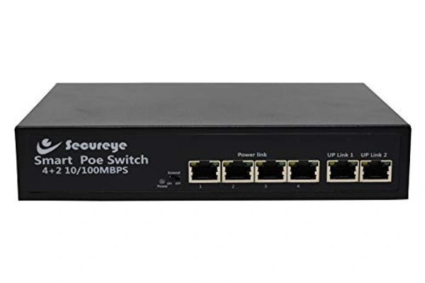 Poe Switch 4+2 (uplink) (10/100 mpbs)