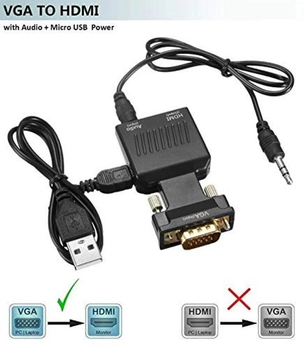VGA to HDMI (BLK & WHITE BOX) CABLE METAL