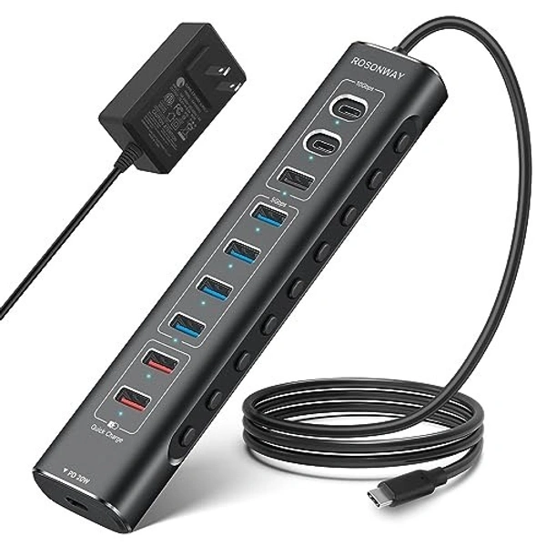 Usb hub 10 port (1 mtr) square 