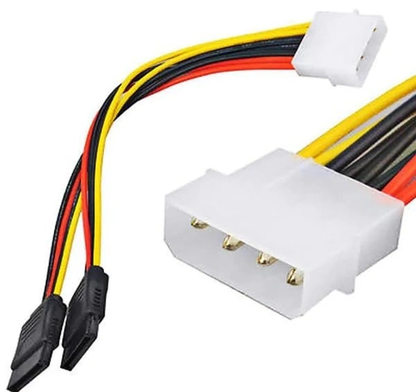 4 PIN power female to 15 PIN sata female x 2 port