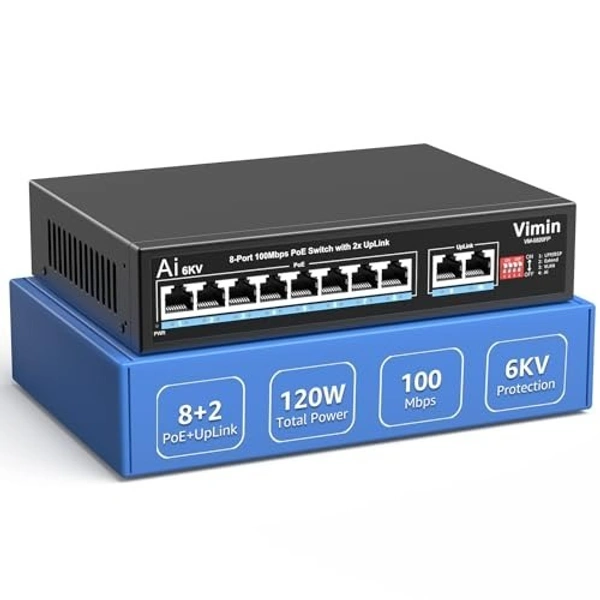 Poe Switch 8+2 (uplink)(10/100mbps)