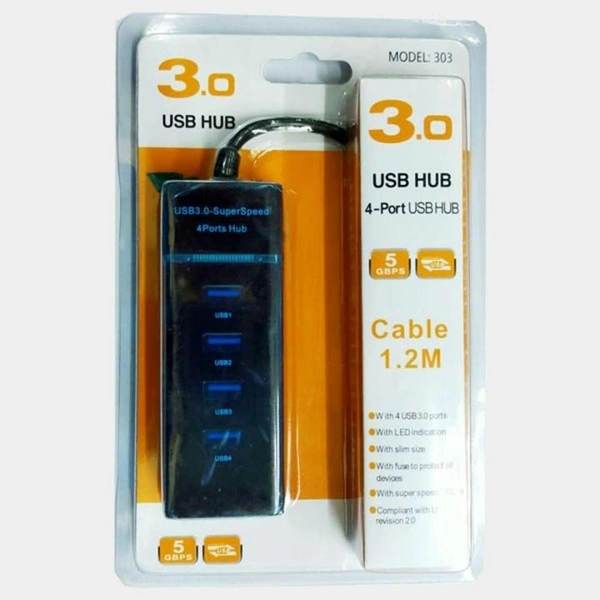 Usb hub 4 port (3.0) (1.2 mtr) orange 