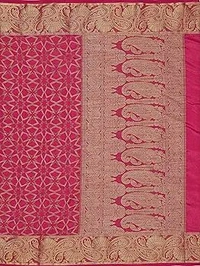 MIMOSA Women Patola Style Art Silk Saree Color Pink - Pink, 6 Yards