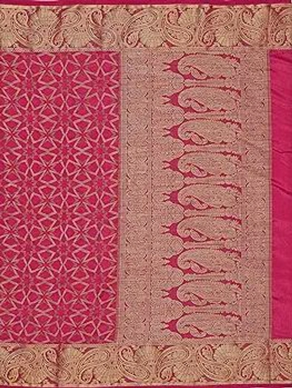 MIMOSA Women Patola Style Art Silk Saree Color Pink - Pink, 6 Yards