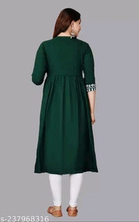Embroidery Anarkali Kurti Suit - S, Teal