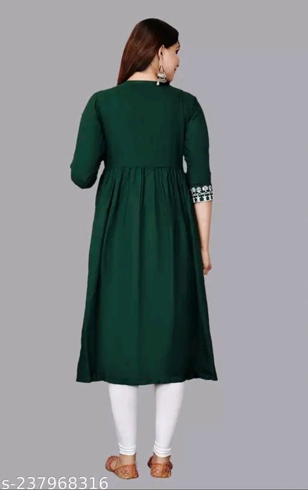 Embroidery Anarkali Kurti Suit - L, Teal