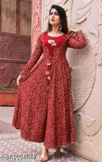 Jaipur Anarkali Suit - M, Red