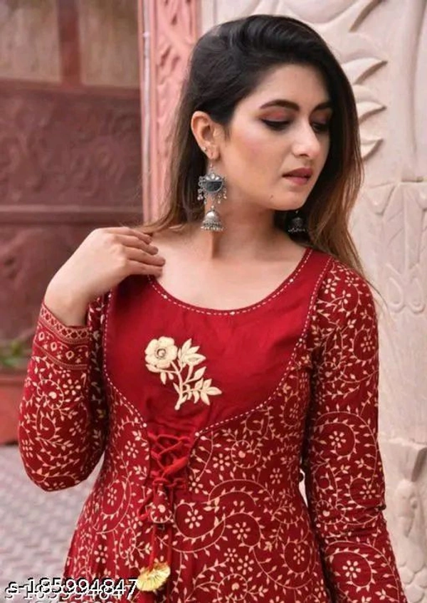 Jaipur Anarkali Suit - M, Red