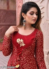 Jaipur Anarkali Suit - Xl, Red