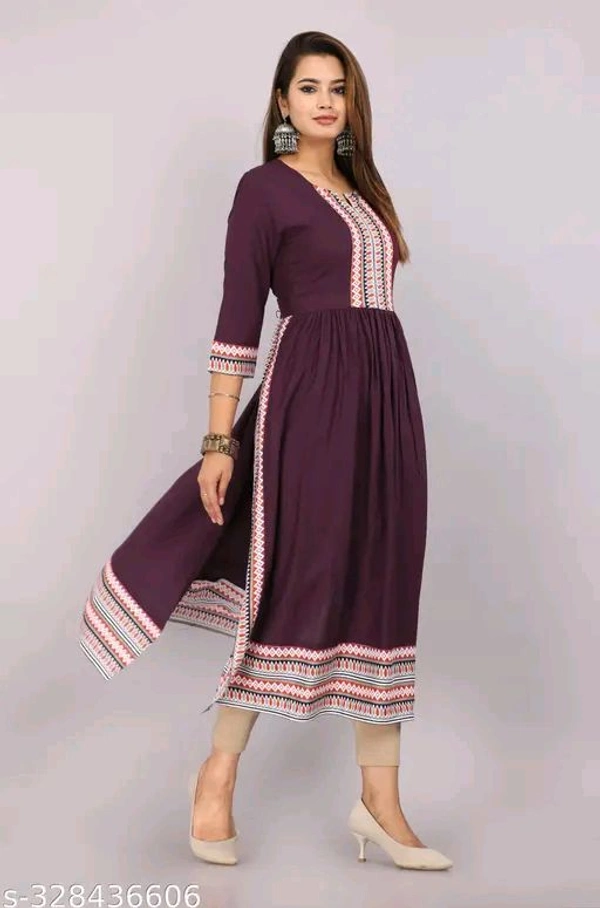 Embroidery Round Neck Kurti - M, Pigment Indigo