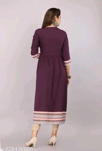 Embroidery Round Neck Kurti - L, Pigment Indigo