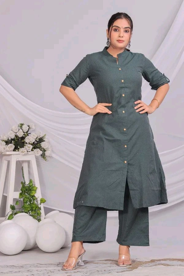 Green Cotton Ethnic Set  - Blue Stone, Xl