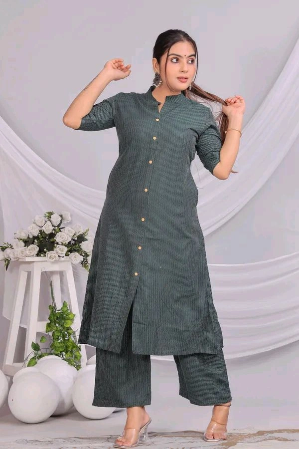 Green Cotton Ethnic Set  - Blue Stone, Xl