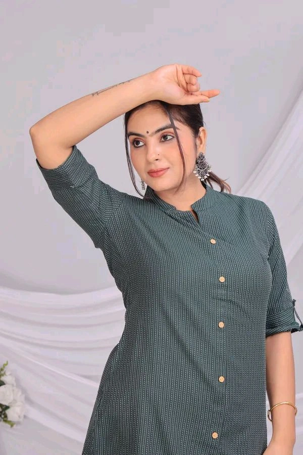 Green Cotton Ethnic Set  - Blue Stone, Xl