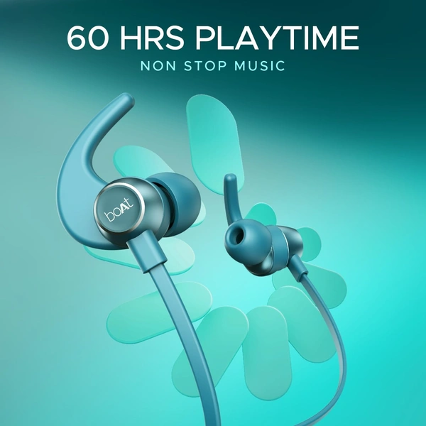 boat ear buds boAt Rockerz 255 Pro+, 60HRS Battery, Fast Charge, IPX7, Dual Pairing, Low Latency, Magnetic Earbuds, in Ear Bluetooth Neckband, Wireless with Mic Earphones (Teal Green)
