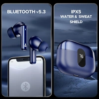 boat ear buds boAt Airdopes 121 Pro Plus, 100HRS Battery, 4Mics ENx, 50ms Low Latency, Fast Charge, LED Display, IPX5, v5.3 Bluetooth in Ear Earbuds, TWS Ear Buds Wireless Earphones with mic (Blue) - Blue