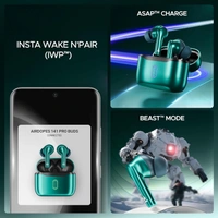 boat ear buds boAt Airdopes 141 Pro Buds, 13mm Drivers, Metallic Finish, 60HRS Battery, 4Mics ENx, Fast Charge, IPX5, v5.3 Bluetooth Earbuds, TWS Ear Buds Wireless Earphones with mic (Martian Green) - Dark Fern