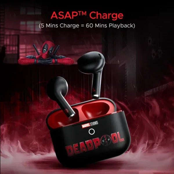 boAt Airdopes Alpha Deadpool Edition   - Dark Burgundy