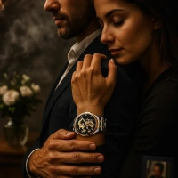 "Luxury Men's Gold Dragon Watch – Blue Dial, Stainless Steel Band, Elegant Automatic Timepiece"
