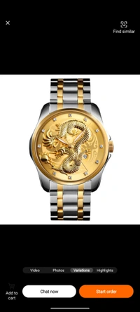 "Luxury Men's Gold Dragon Watch – Blue Dial, Stainless Steel Band, Elegant Automatic Timepiece"
 - Free
