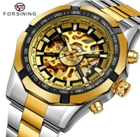 Men’s Forsining Luxury Watch – Self-Winding Skeleton with Metallic Finish - Free