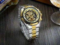 Men’s Forsining Luxury Watch – Self-Winding Skeleton with Metallic Finish - Free
