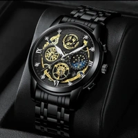 Encounter Fashion Men's Luxury Quartz Watch – Bold Skeleton Dial, Waterproof