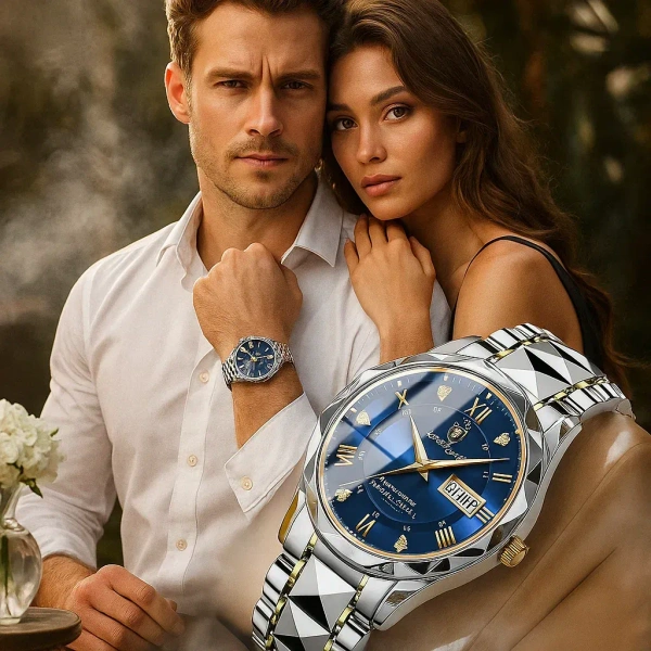 New Arrivals Fashion Luxury Men Watch, Stainless Steel Waterproof Luminous Quartz Watches For Men 