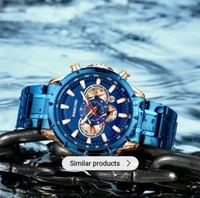 BinBond Stainless Steel Luxury Primium Watches Men Quartz Wrist Watch Chronograph Sports Luminous Fashion Watch  - Free