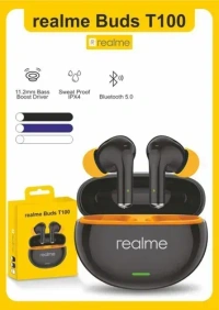 REALME T110 realme Buds T110 Bluetooth Truly Wireless in Ear Earbuds with mic, AI ENC for Calls, Google Fast Pair, 38 Hours Total Playback with Fast Charging and Low Latency Gaming Mode (Punk Black)