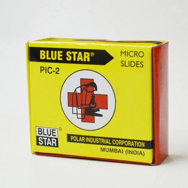 Blue Star Microscopic glass slide