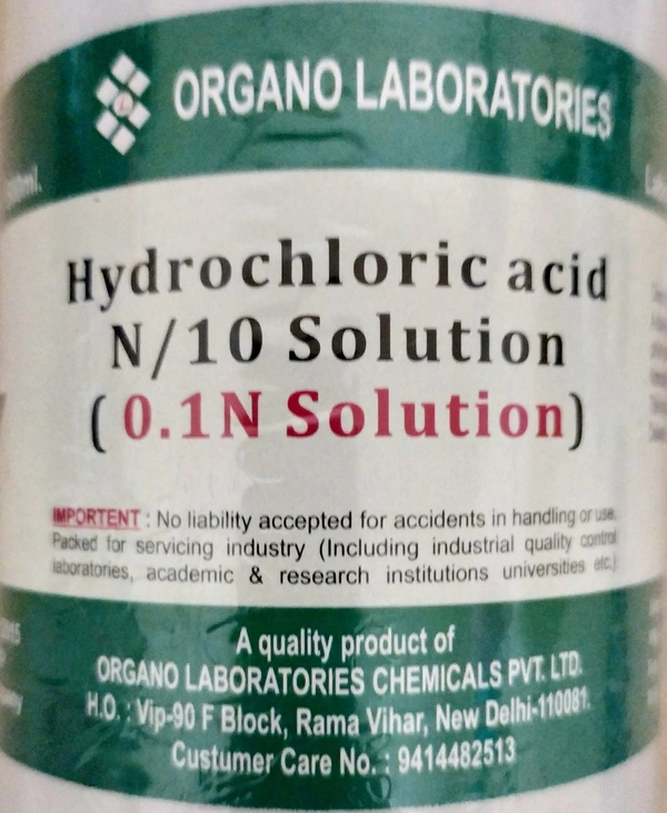 Organo Laboratories Hydrochloric Acid (N/10) - 500ml.