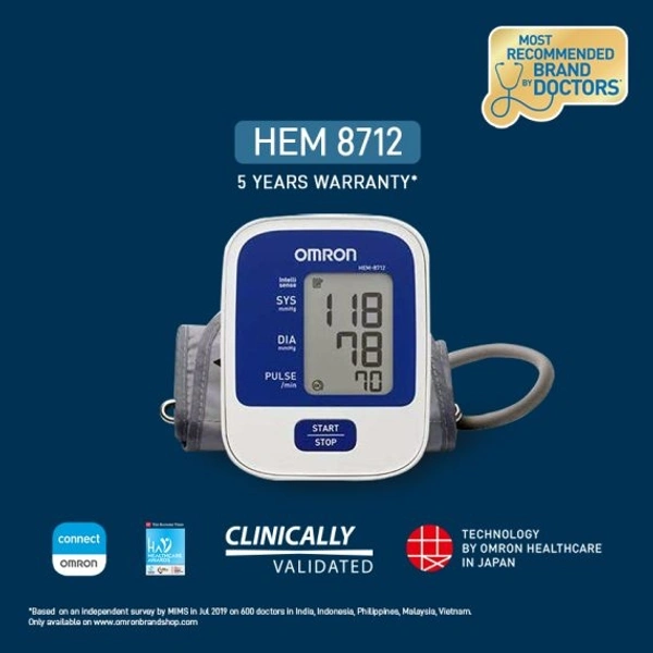Omron HEM 8712 with Body Movement Indicator & Cuff wrapping