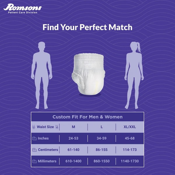 Romsons Dignity Overnight Pull Up Adult Diapers10 Pcs/Pack - Extra large
