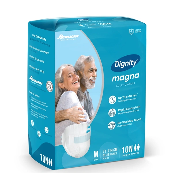 Romson Dignity Magna Adult Diapers10 Pcs/Pack - XL, Pack of 1 (10 Pcs)