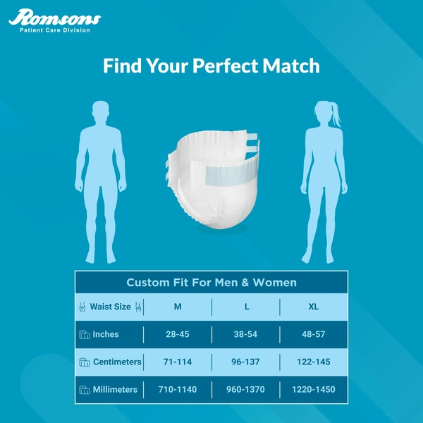 Romson Dignity Magna Adult Diapers10 Pcs/Pack - XL, Pack of 1 (10 Pcs)