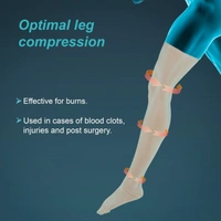 TYNOR COMPRESSION GARMENT LEG MID THIGH CLOSED TOE, BEIGE, 1 PAIR - L