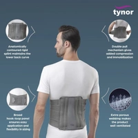 TYNOR CONTOURED L.S. SUPPORT, GREY, 1 UNIT - L