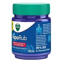 Vicks Vaporub Balm with Menthol, Camphor & Eucalyptus Oil | Relieves 6 Symptoms of Cough & Cold | Goodness of Ayurveda - 25 ml
