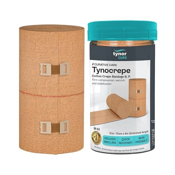Tynor Tynocrepe cotton bandage, for Sports Injuries and First Aid | Versatile, Soft, and Stretchable |