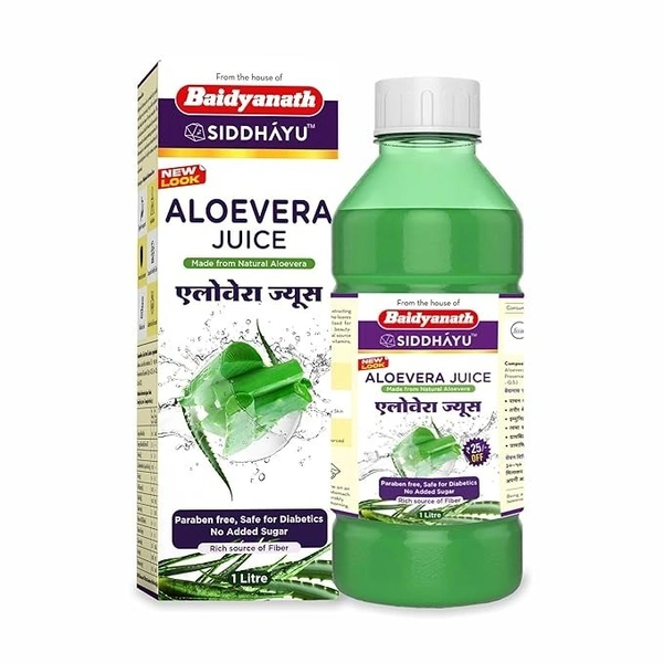 Baidyanath Aloe Vera juice with Pulp, All Natural tonic for Immunity, Better digestion and Glowing Skin, 1000 ml