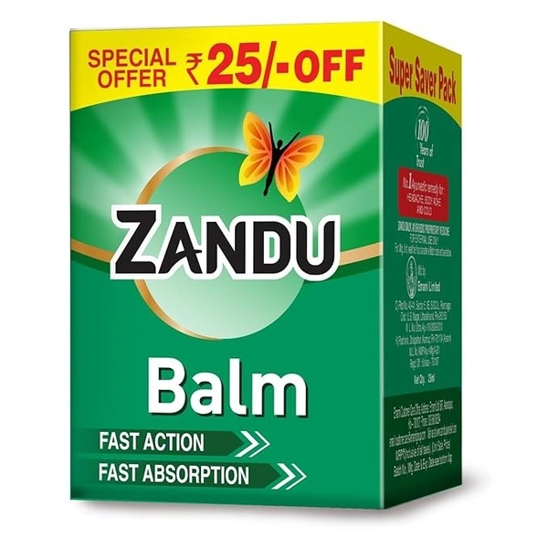 Zandu Balm | Effective relief from Headache, Body Pain, Sprain and Cold | No. 1 Ayurvedic Balm for Quick Pain Relief