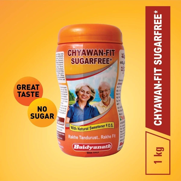 Baidyanath Asli Ayurved Chyawan-fit Sugarfree Chyawanprash 1 Kg Enriched With Ashwagandha, Amla & Kesar, 35 Ayurvedic Herbs Boosts Physical Strength, Energy & Immunity - 1 Kg